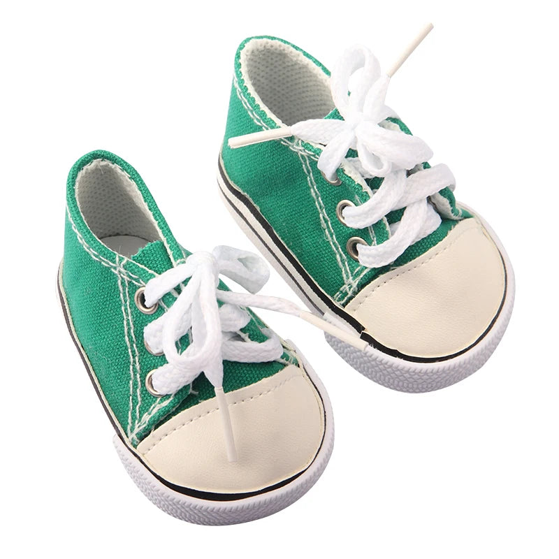 Canvas Cloth 7cm Shoes For 18 Inch American And 43cm New Born Baby