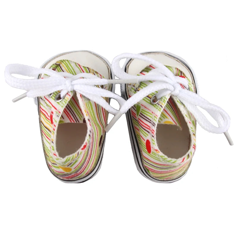 Canvas Cloth 7cm Shoes For 18 Inch American And 43cm New Born Baby