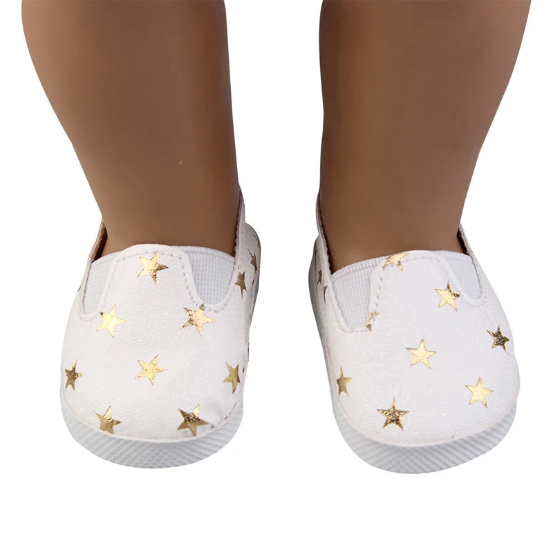 Canvas Cloth 7cm Shoes For 18 Inch American And 43cm New Born Baby