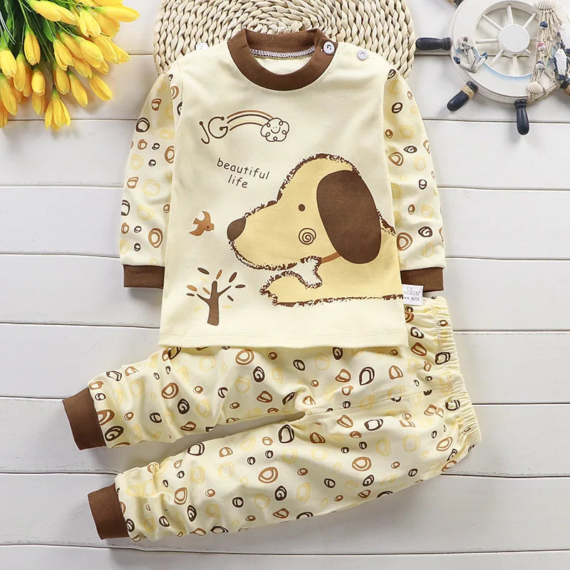 Kids Cotton Clothing Set Unisex Children's Autumn Winter Sleepwear
