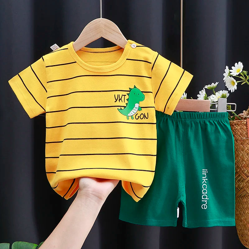 Baby & Toddler Summer Outfit Set | Cotton T-Shirt + Shorts (6M–4T)
