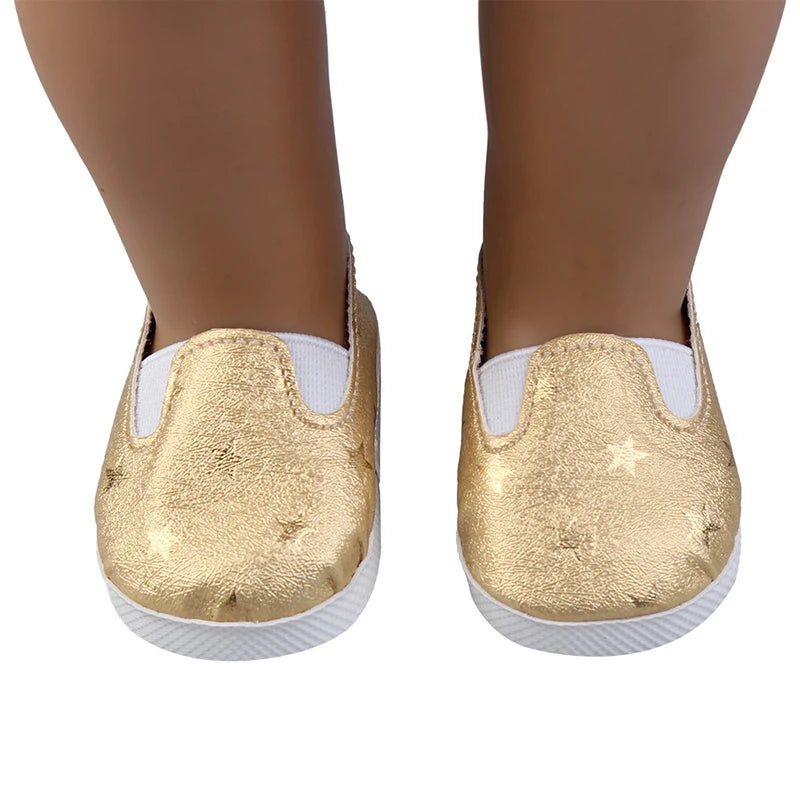 Canvas Cloth 7cm Shoes For 18 Inch American And 43cm New Born Baby