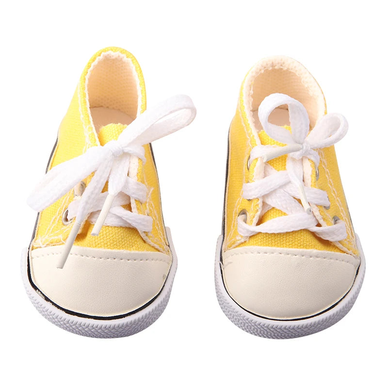 Canvas Cloth 7cm Shoes For 18 Inch American And 43cm New Born Baby