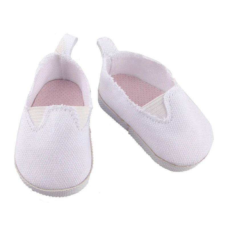 Canvas Cloth 7cm Shoes For 18 Inch American And 43cm New Born Baby