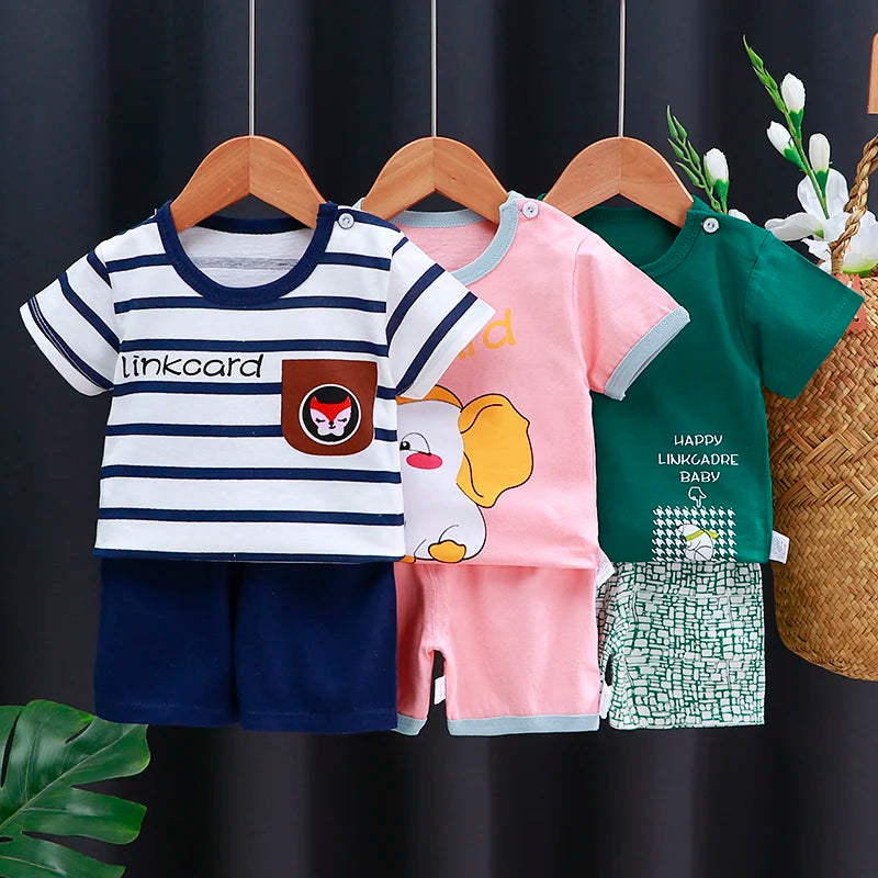 Baby & Toddler Summer Outfit Set | Cotton T-Shirt + Shorts (6M–4T)