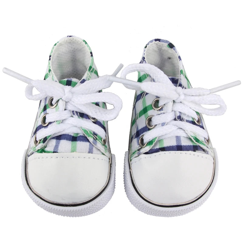 Canvas Cloth 7cm Shoes For 18 Inch American And 43cm New Born Baby