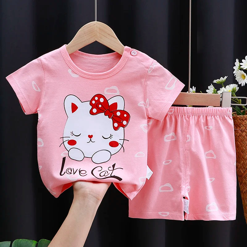 Baby & Toddler Summer Outfit Set | Cotton T-Shirt + Shorts (6M–4T)
