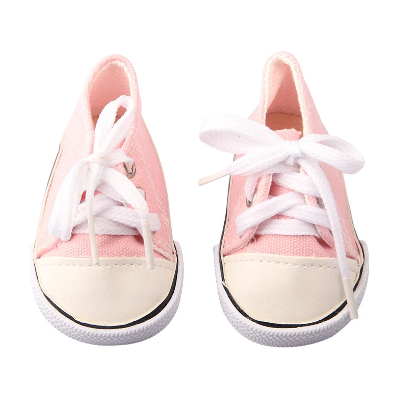 Canvas Cloth 7cm Shoes For 18 Inch American And 43cm New Born Baby