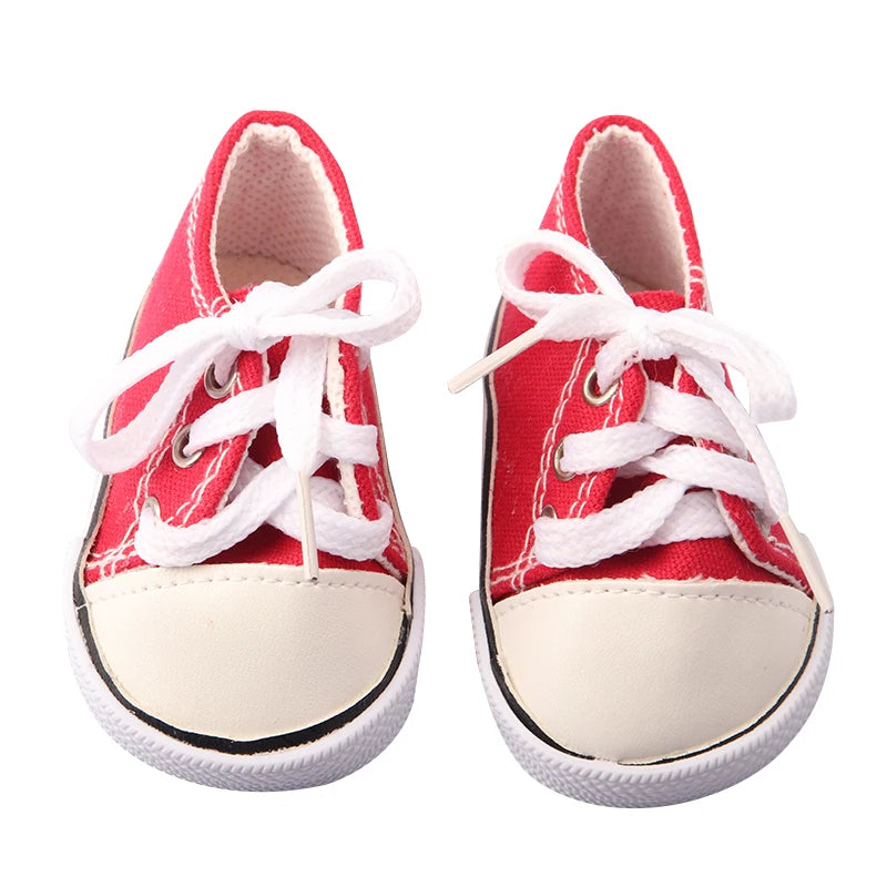 Canvas Cloth 7cm Shoes For 18 Inch American And 43cm New Born Baby