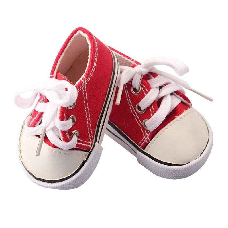 Canvas Cloth 7cm Shoes For 18 Inch American And 43cm New Born Baby