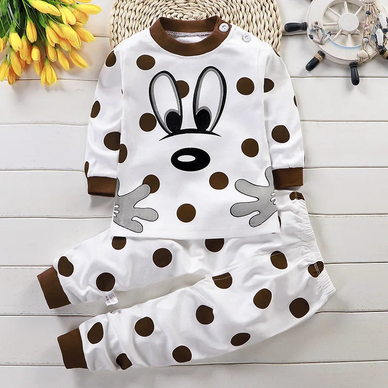Kids Cotton Clothing Set Unisex Children's Autumn Winter Sleepwear
