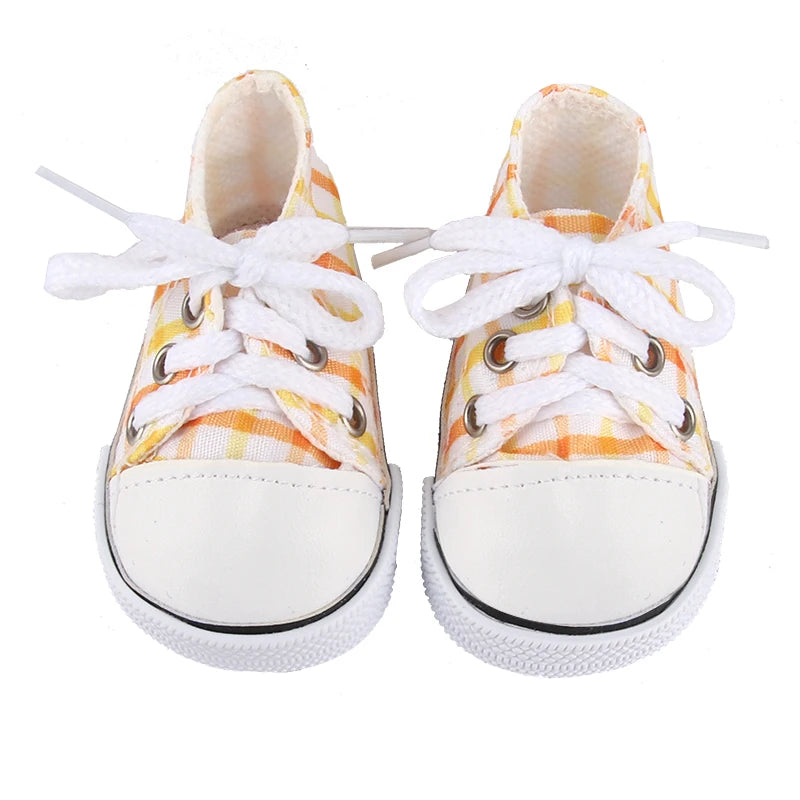 Canvas Cloth 7cm Shoes For 18 Inch American And 43cm New Born Baby