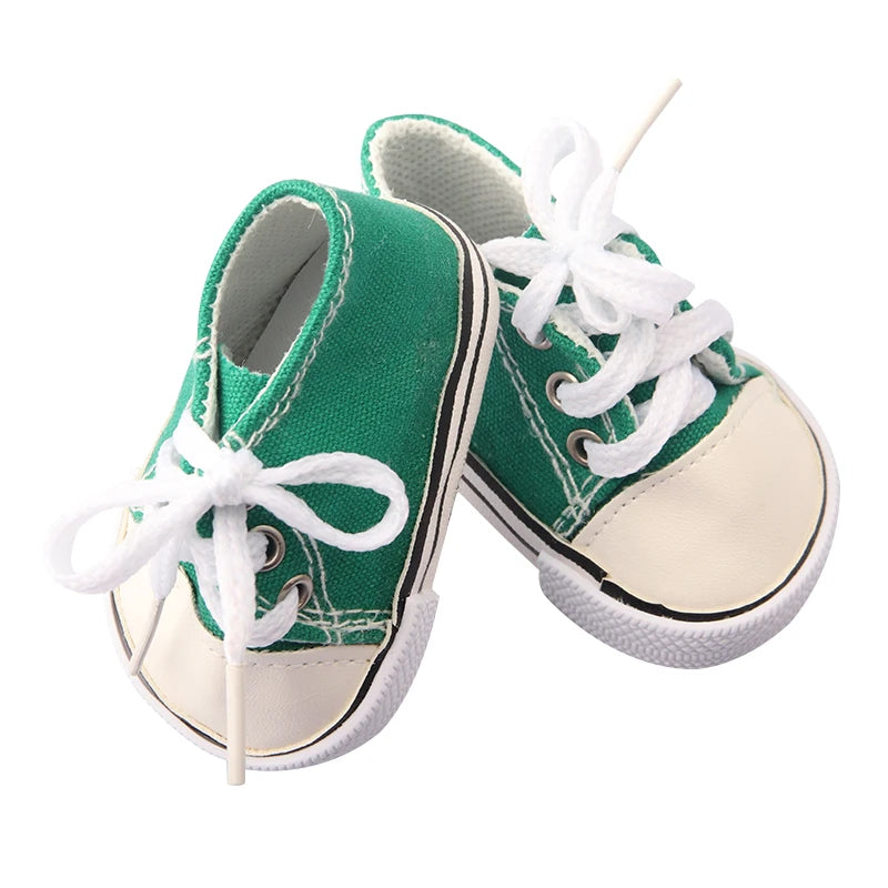 Canvas Cloth 7cm Shoes For 18 Inch American And 43cm New Born Baby