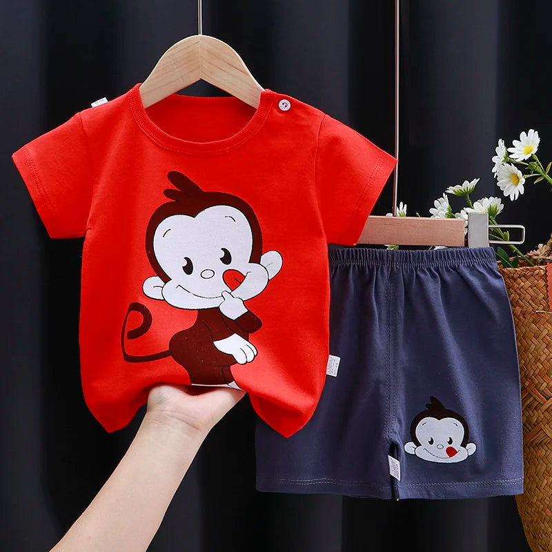 Baby & Toddler Summer Outfit Set | Cotton T-Shirt + Shorts (6M–4T)