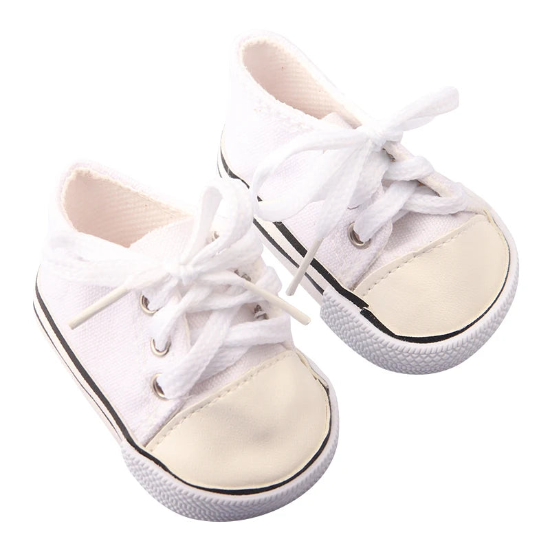 Canvas Cloth 7cm Shoes For 18 Inch American And 43cm New Born Baby