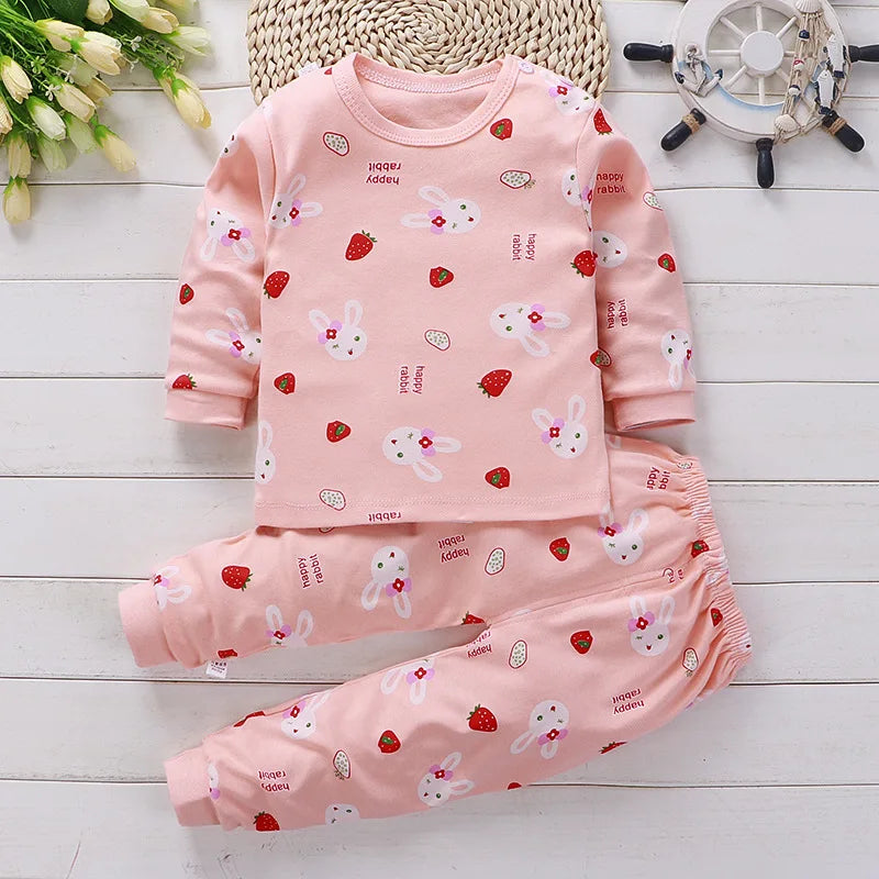 Kids Cotton Clothing Set Unisex Children's Autumn Winter Sleepwear