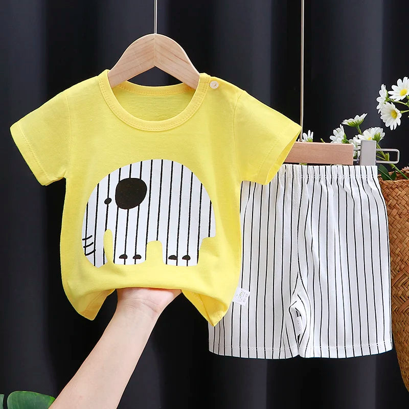 Baby & Toddler Summer Outfit Set | Cotton T-Shirt + Shorts (6M–4T)