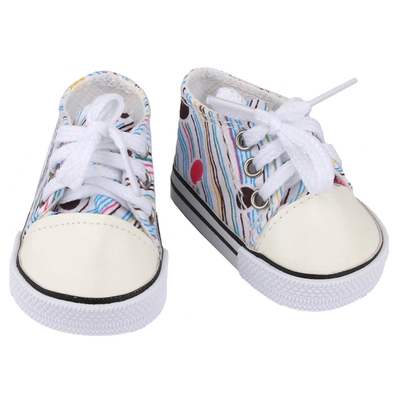 Canvas Cloth 7cm Shoes For 18 Inch American And 43cm New Born Baby