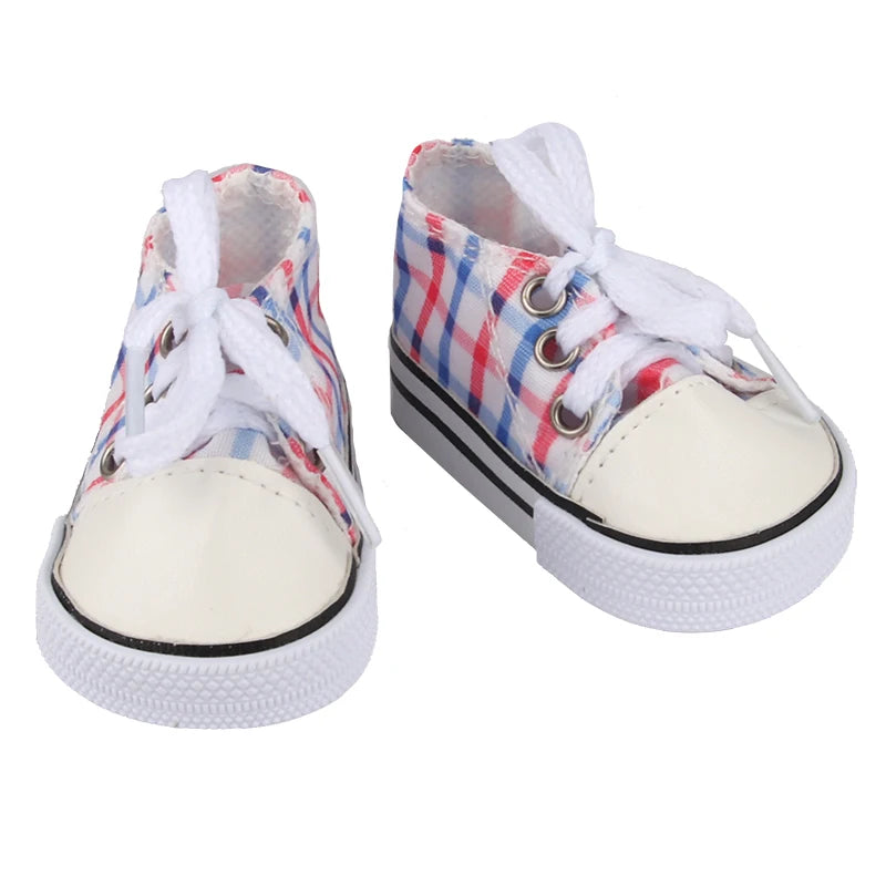 Canvas Cloth 7cm Shoes For 18 Inch American And 43cm New Born Baby