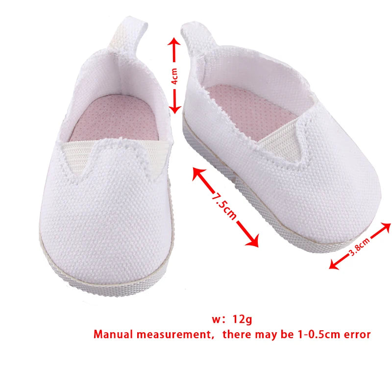 Canvas Cloth 7cm Shoes For 18 Inch American And 43cm New Born Baby