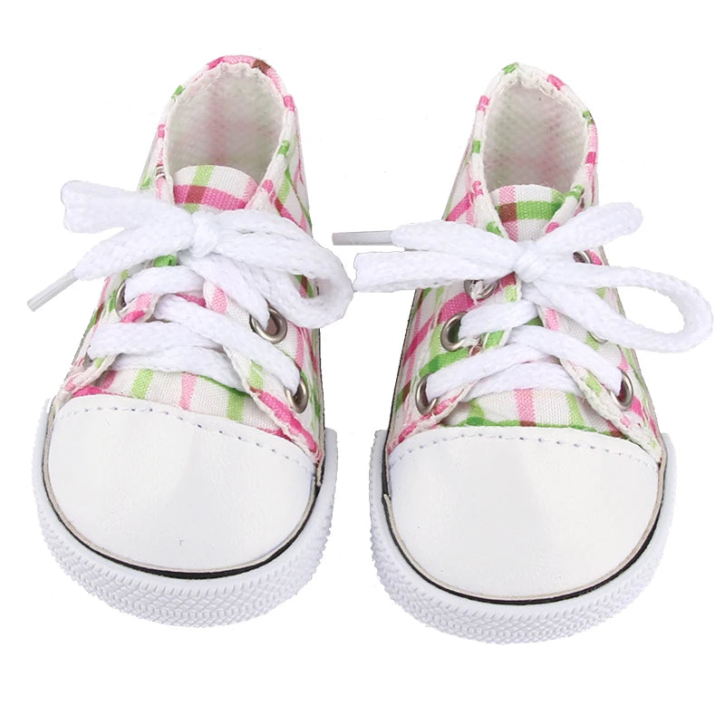 Canvas Cloth 7cm Shoes For 18 Inch American And 43cm New Born Baby