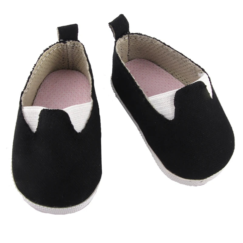 Canvas Cloth 7cm Shoes For 18 Inch American And 43cm New Born Baby