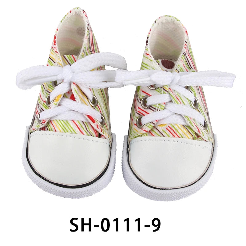 Canvas Cloth 7cm Shoes For 18 Inch American And 43cm New Born Baby