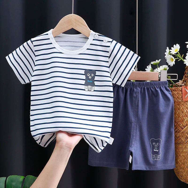 Baby & Toddler Summer Outfit Set | Cotton T-Shirt + Shorts (6M–4T)