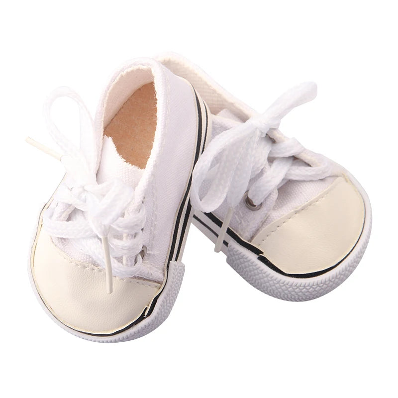 Canvas Cloth 7cm Shoes For 18 Inch American And 43cm New Born Baby