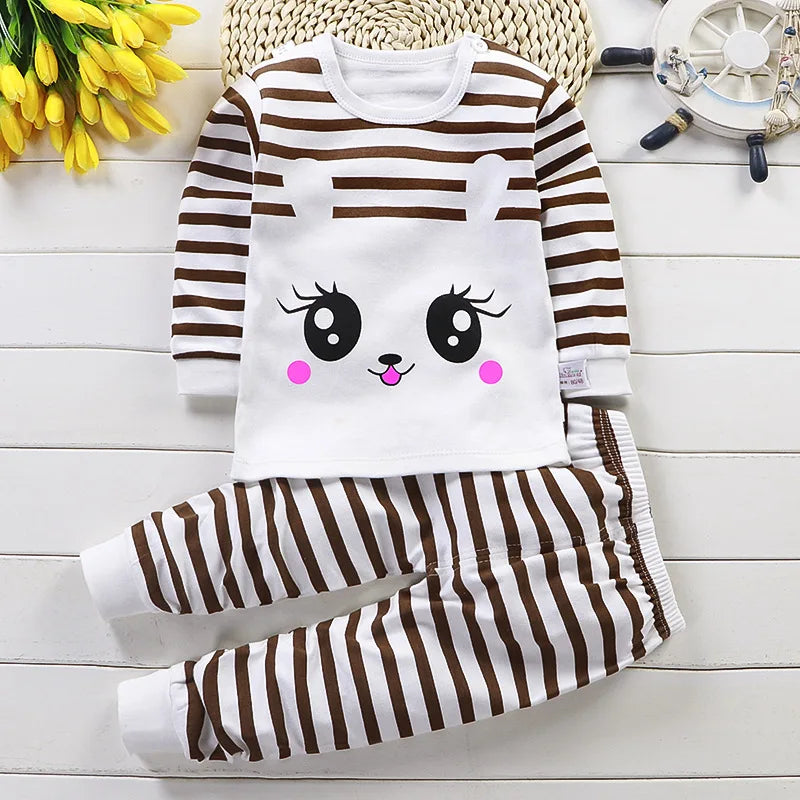 Kids Cotton Clothing Set Unisex Children's Autumn Winter Sleepwear