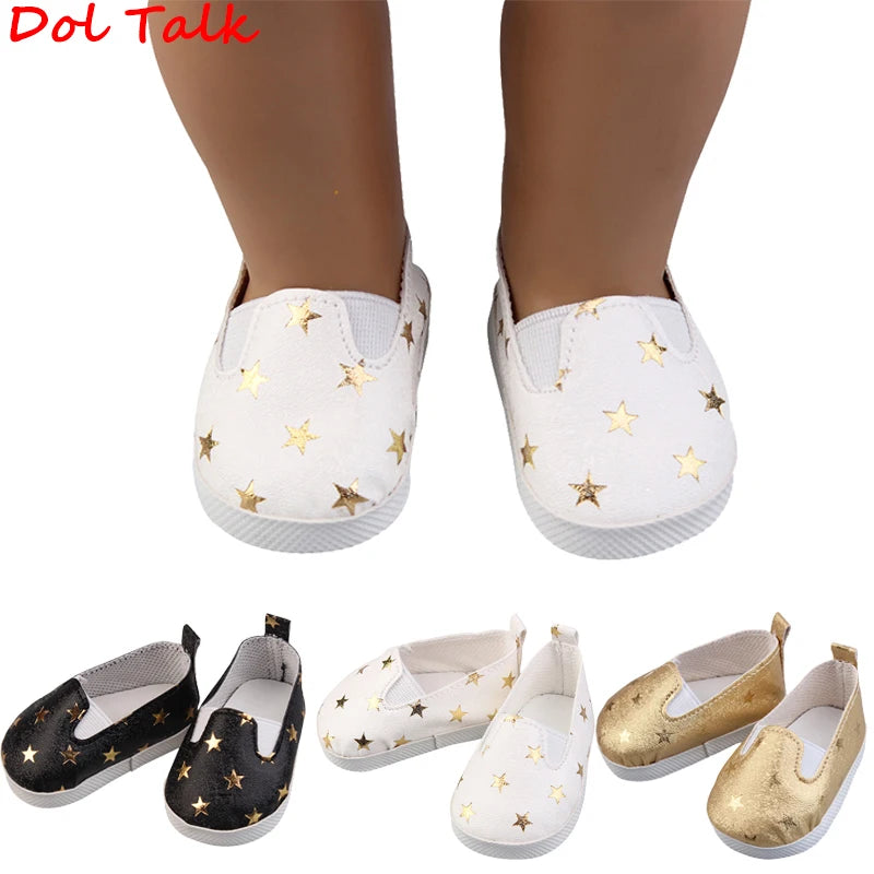 Canvas Cloth 7cm Shoes For 18 Inch American And 43cm New Born Baby