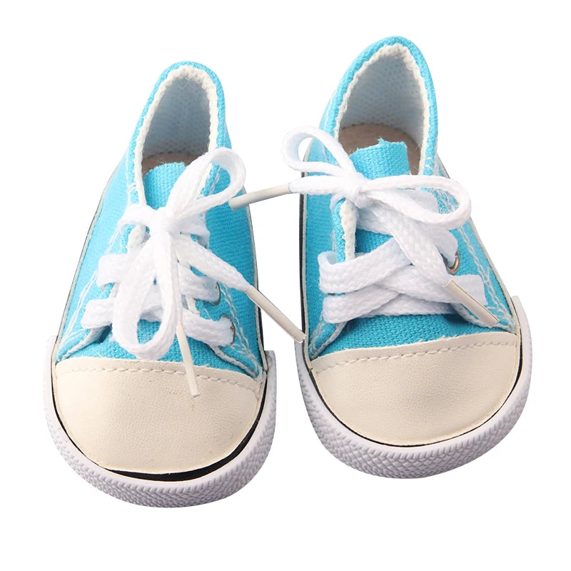 Canvas Cloth 7cm Shoes For 18 Inch American And 43cm New Born Baby