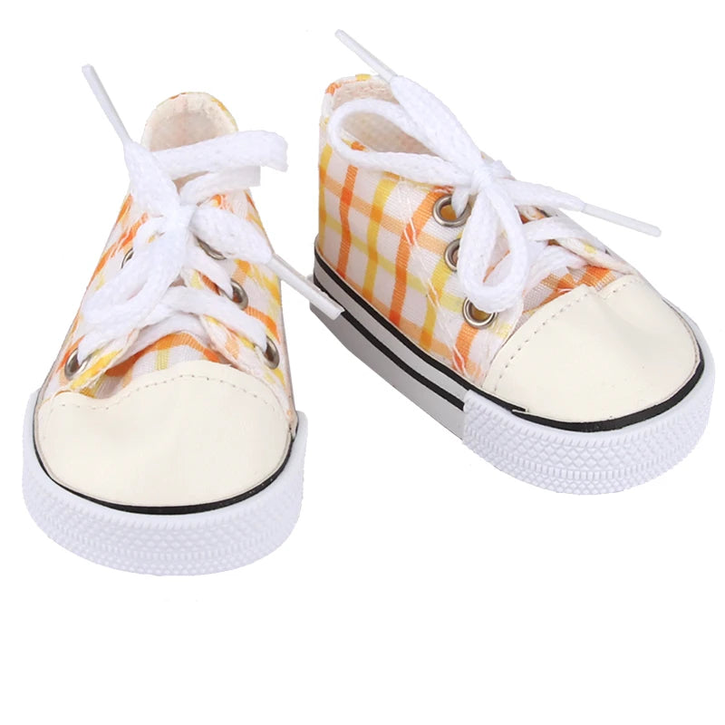 Canvas Cloth 7cm Shoes For 18 Inch American And 43cm New Born Baby