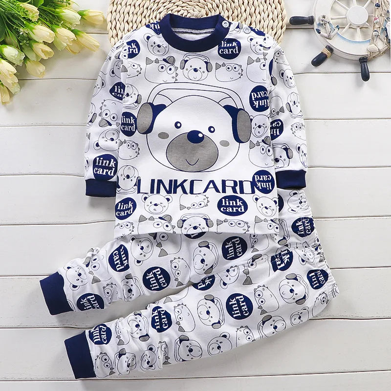 Kids Cotton Clothing Set Unisex Children's Autumn Winter Sleepwear