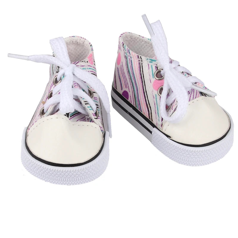 Canvas Cloth 7cm Shoes For 18 Inch American And 43cm New Born Baby