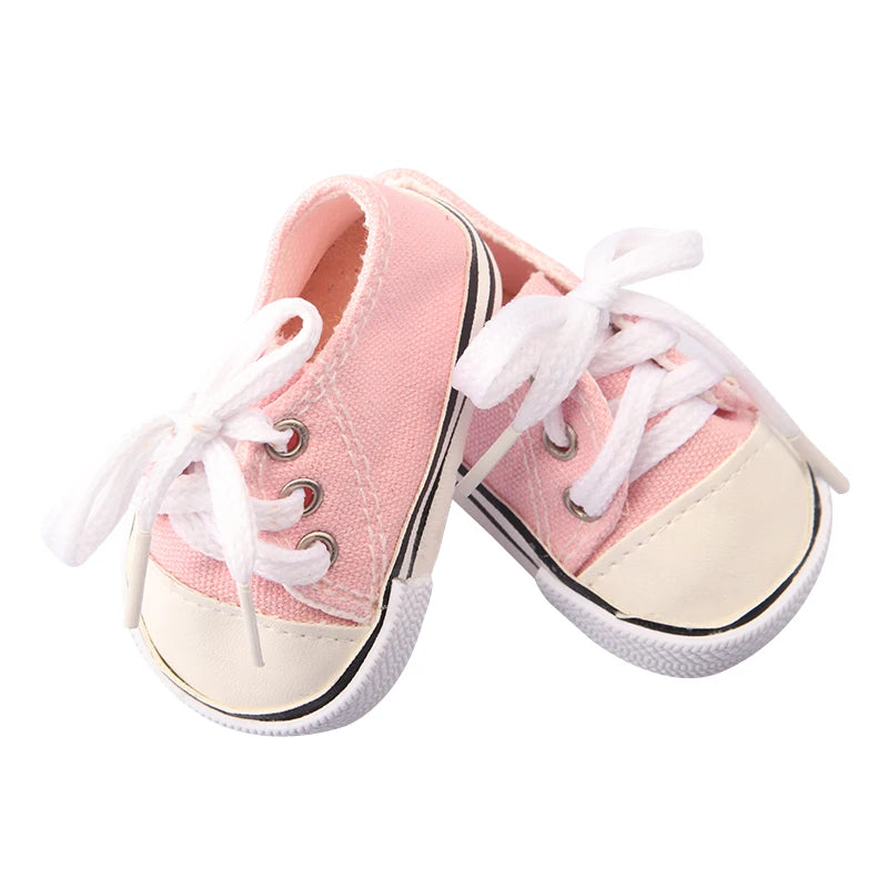 Canvas Cloth 7cm Shoes For 18 Inch American And 43cm New Born Baby