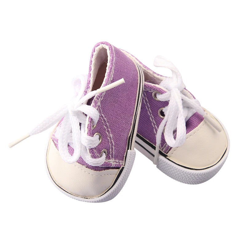 Canvas Cloth 7cm Shoes For 18 Inch American And 43cm New Born Baby