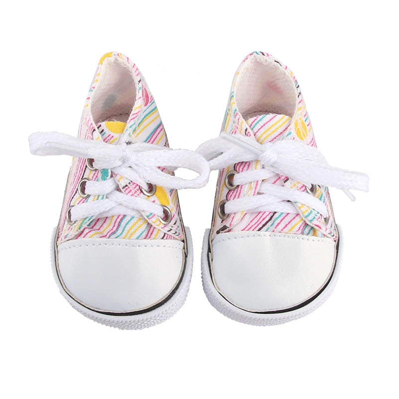 Canvas Cloth 7cm Shoes For 18 Inch American And 43cm New Born Baby