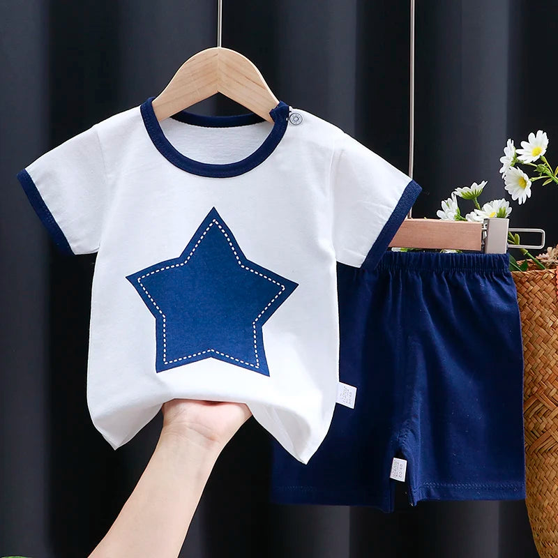 Baby & Toddler Summer Outfit Set | Cotton T-Shirt + Shorts (6M–4T)
