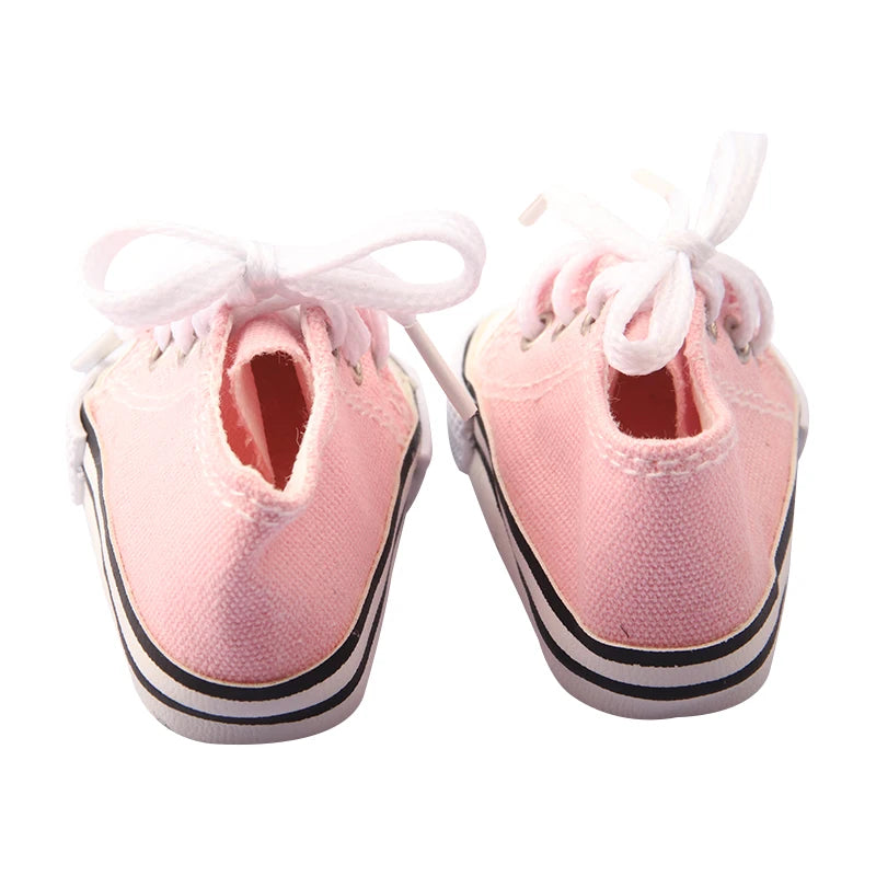 Canvas Cloth 7cm Shoes For 18 Inch American And 43cm New Born Baby