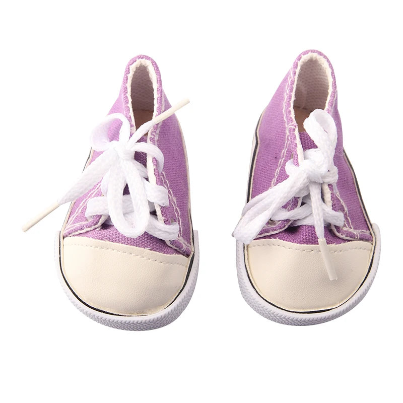Canvas Cloth 7cm Shoes For 18 Inch American And 43cm New Born Baby