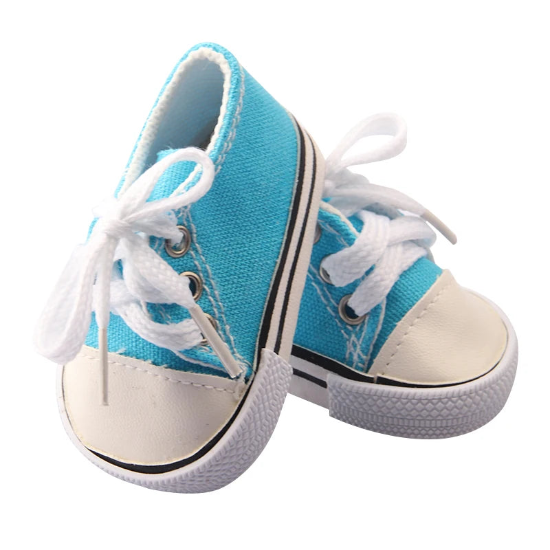 Canvas Cloth 7cm Shoes For 18 Inch American And 43cm New Born Baby