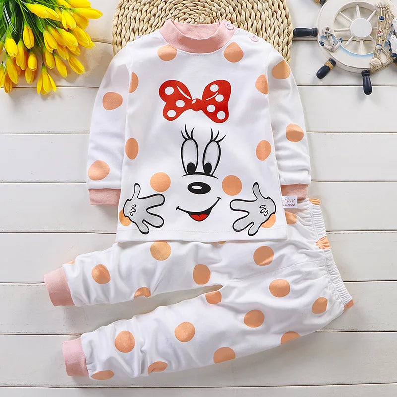 Kids Cotton Clothing Set Unisex Children's Autumn Winter Sleepwear