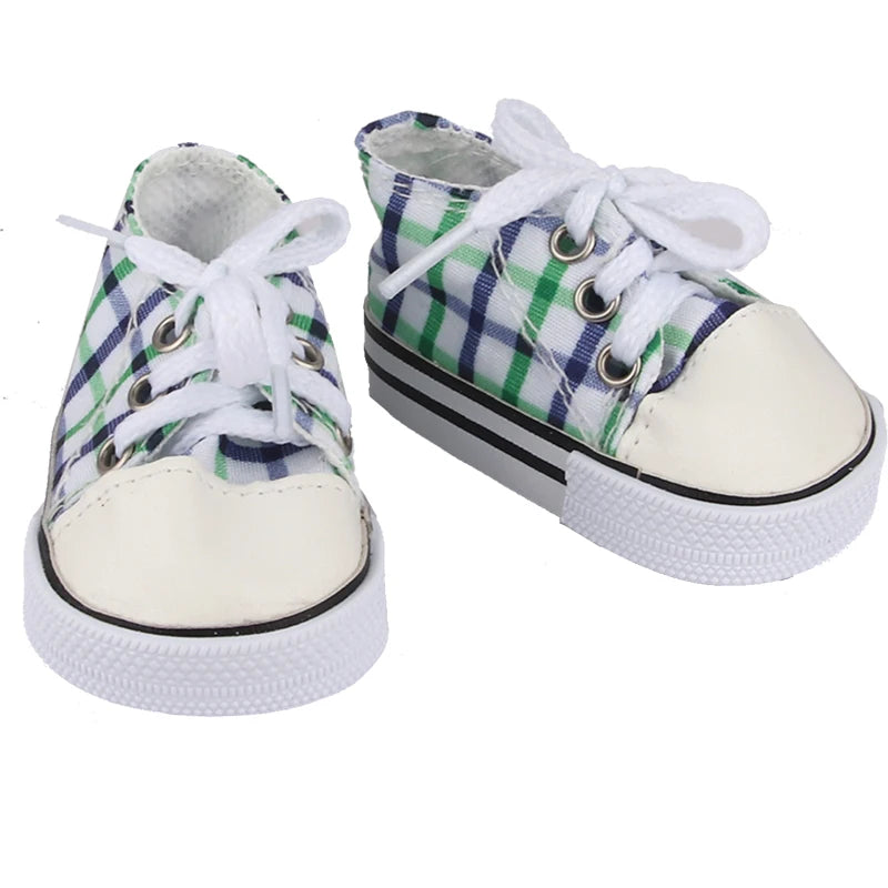 Canvas Cloth 7cm Shoes For 18 Inch American And 43cm New Born Baby