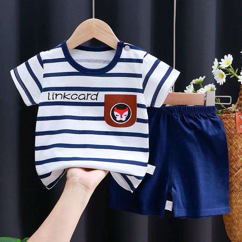 Baby & Toddler Summer Outfit Set | Cotton T-Shirt + Shorts (6M–4T)