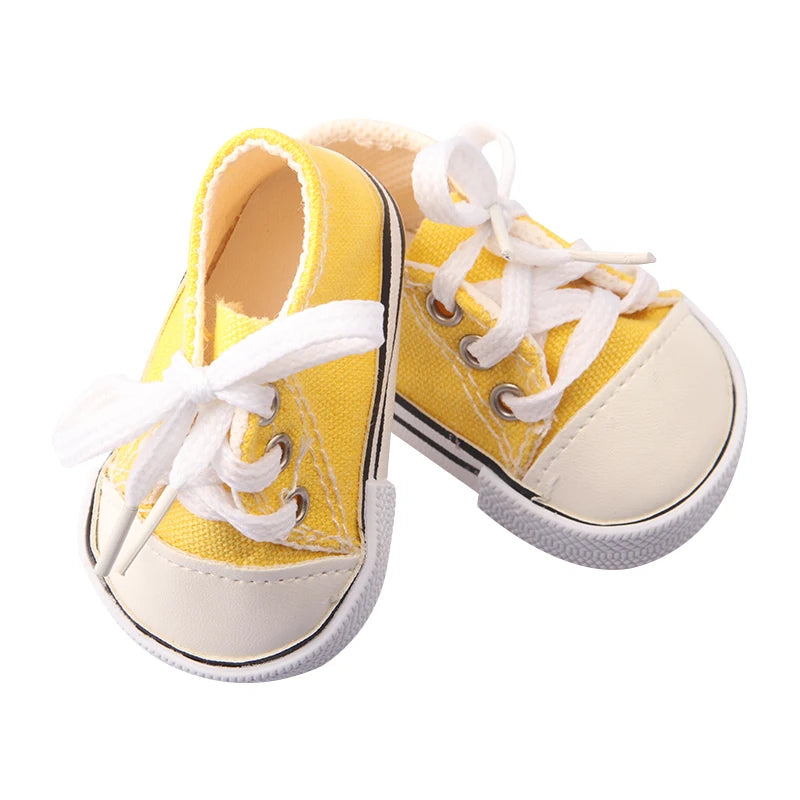 Canvas Cloth 7cm Shoes For 18 Inch American And 43cm New Born Baby