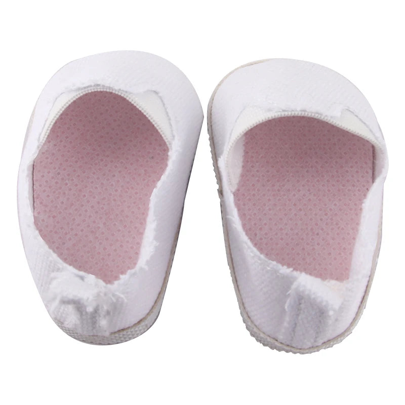 Canvas Cloth 7cm Shoes For 18 Inch American And 43cm New Born Baby
