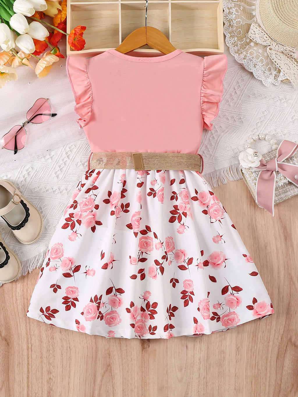 Girl's casual romantic floral dress