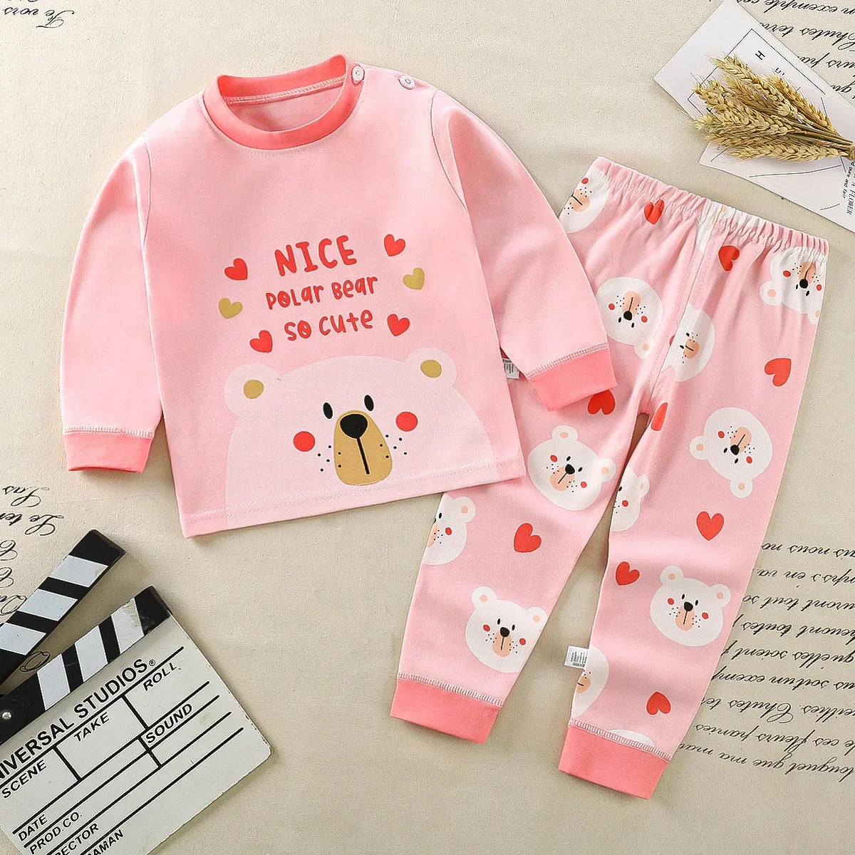 Kids Cotton Clothing Set Unisex Children's Autumn Winter Sleepwear