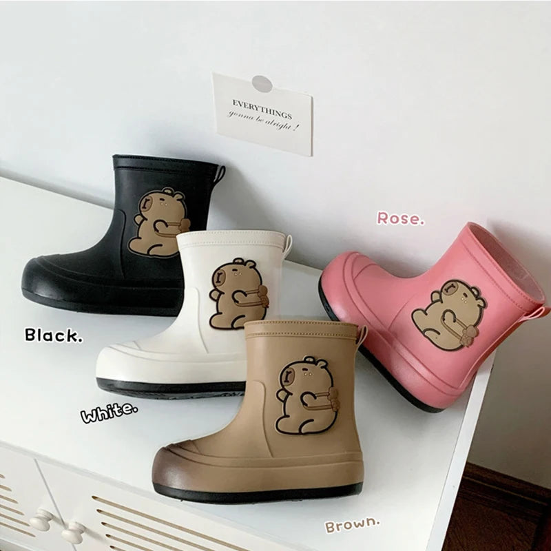 Kids Rain Boots Cartoon Waterproof Rubber Shoes